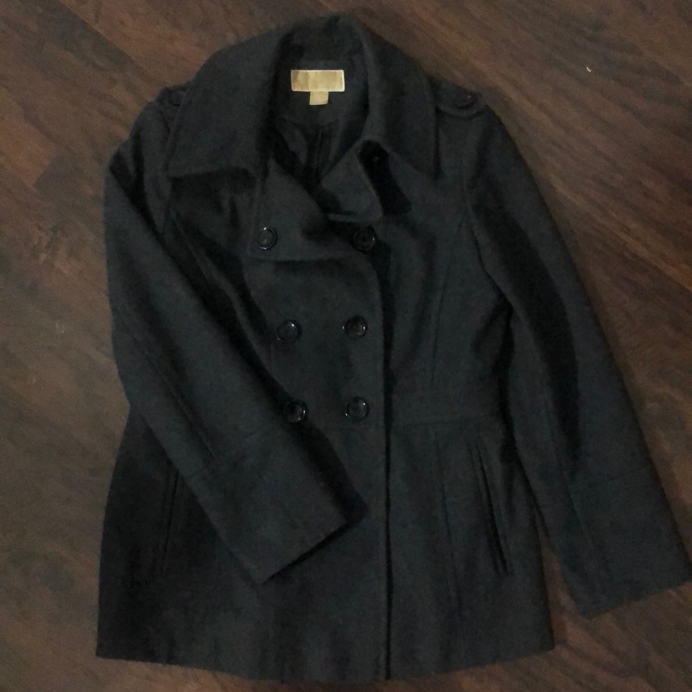 Michael Korea Charcoal Gray Pea Coat
